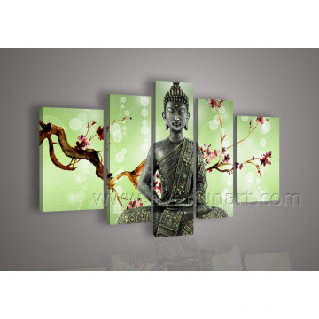 Großhandelswand-Dekor-Buddha-Ölgemälde auf Segeltuch (BU-008)